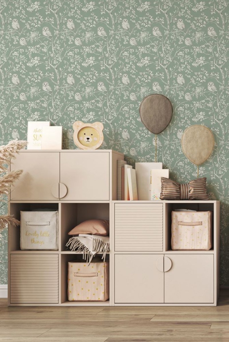 Bild von Vintage owls Sage Green - 1027401-01